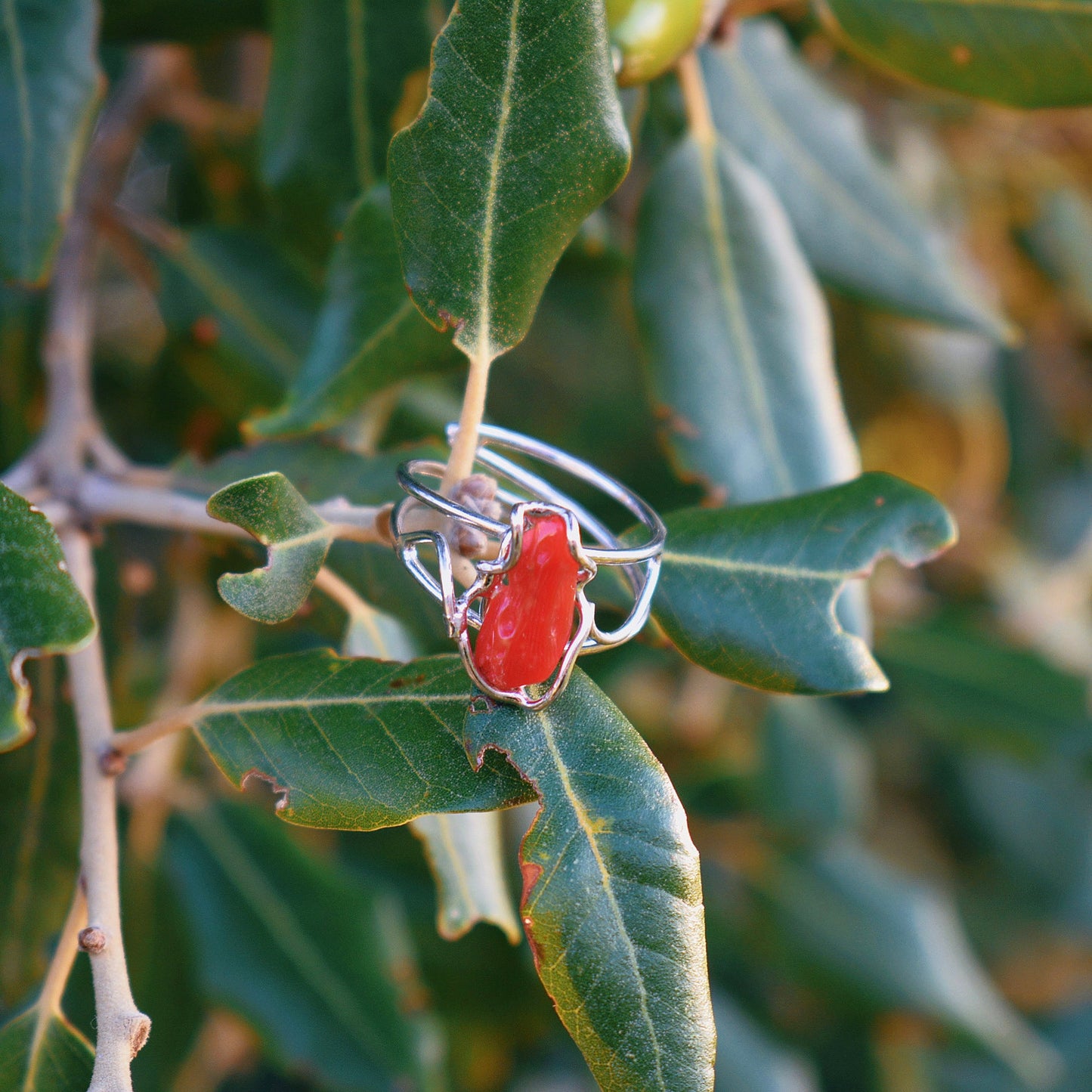 Anello Corallo, Argento 925